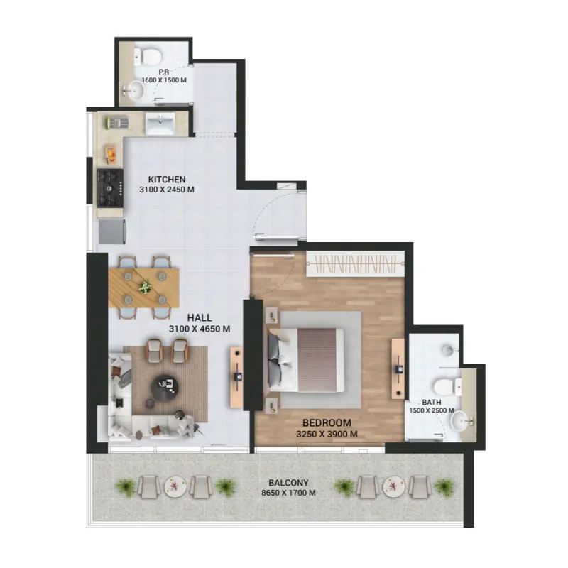 1 bedroom