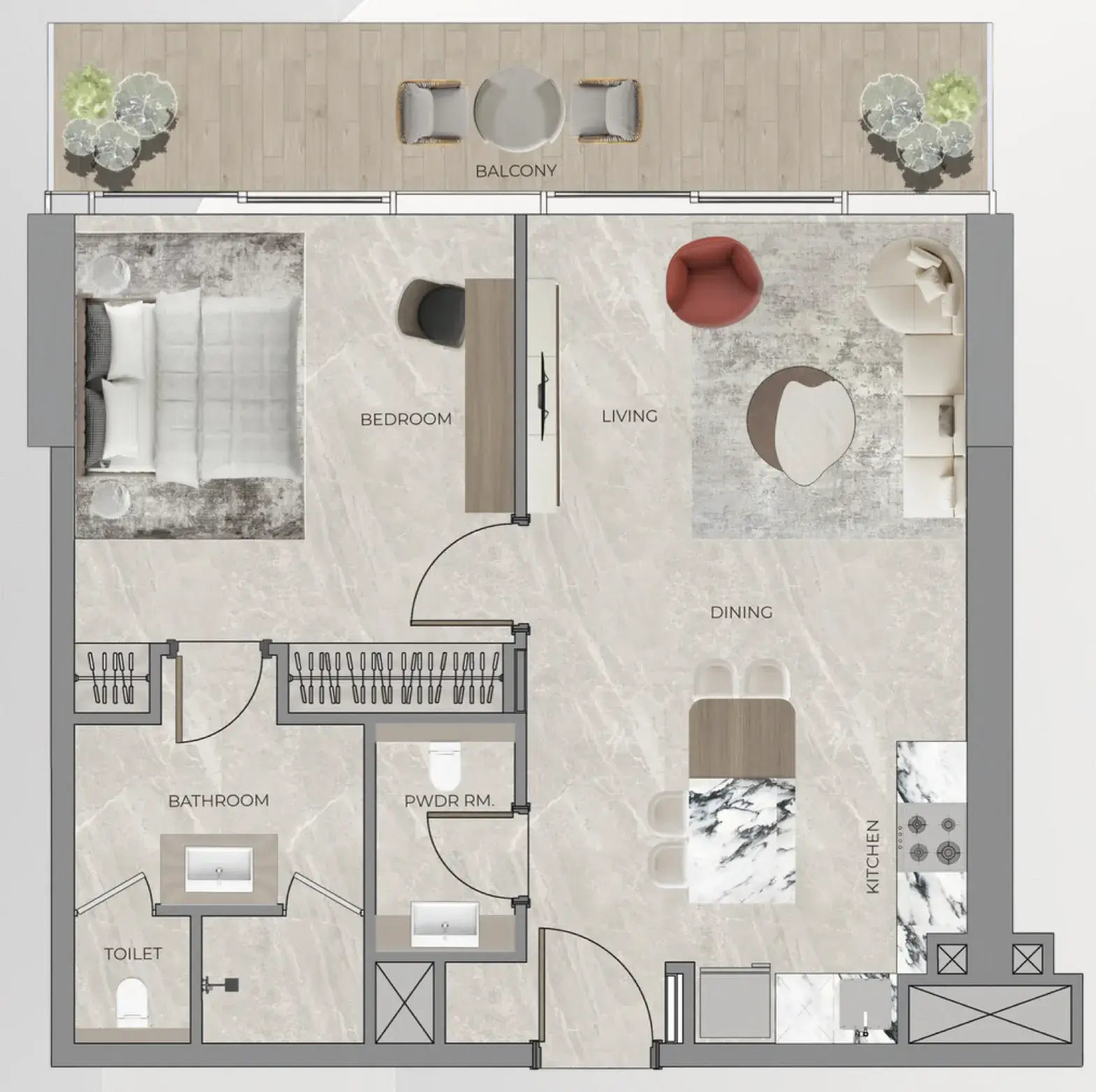 1 Bedroom apartments - Beverly Grande
