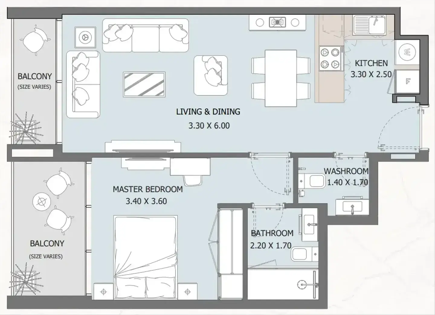1 Bedroom apartments - Verdana Residence 2