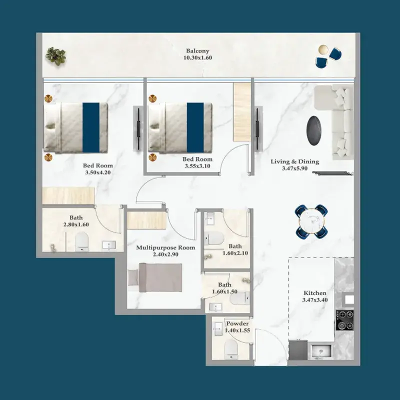 2 Bedrooms apartments - Sparklz