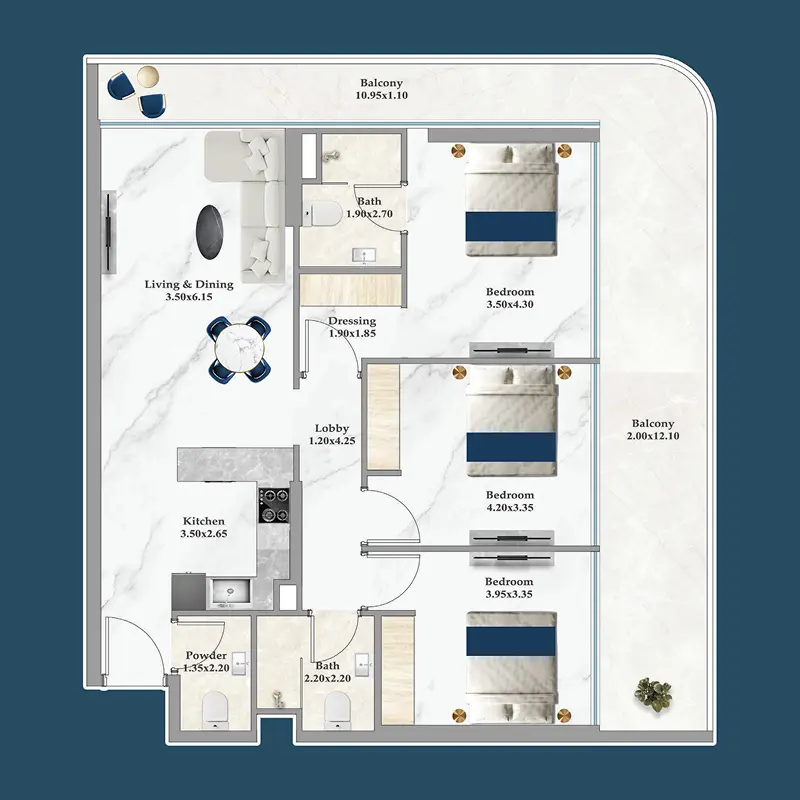 3 bedroom Apartments -  Sparklz