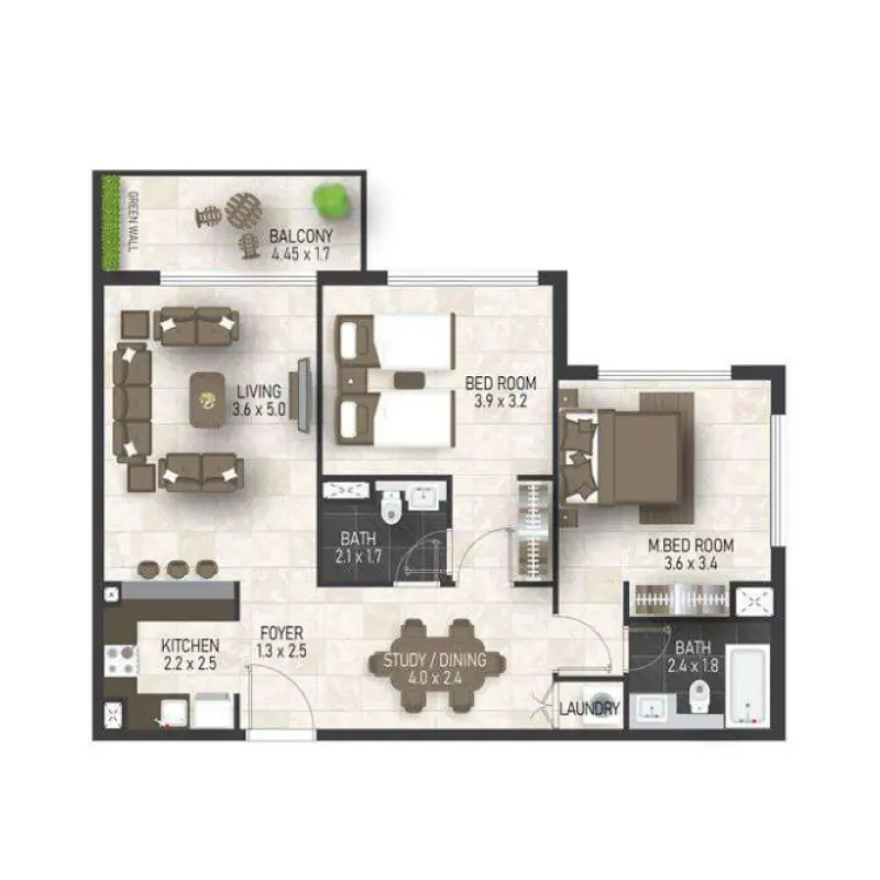 2 bedroom