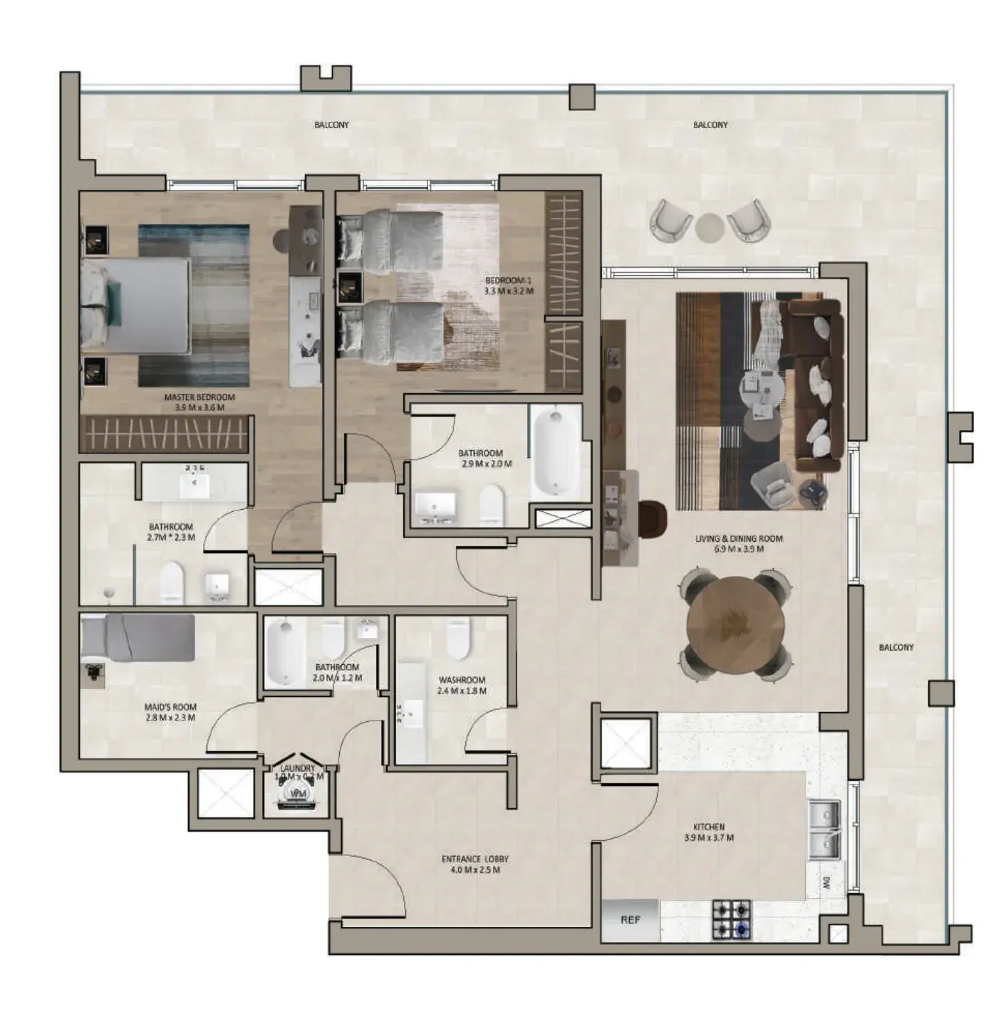 2 Bedrooms apartments - Marriott Residences Sheikh Zayed Road