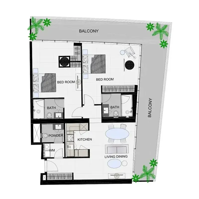 2 Bedrooms apartments - The Community Sports Arena