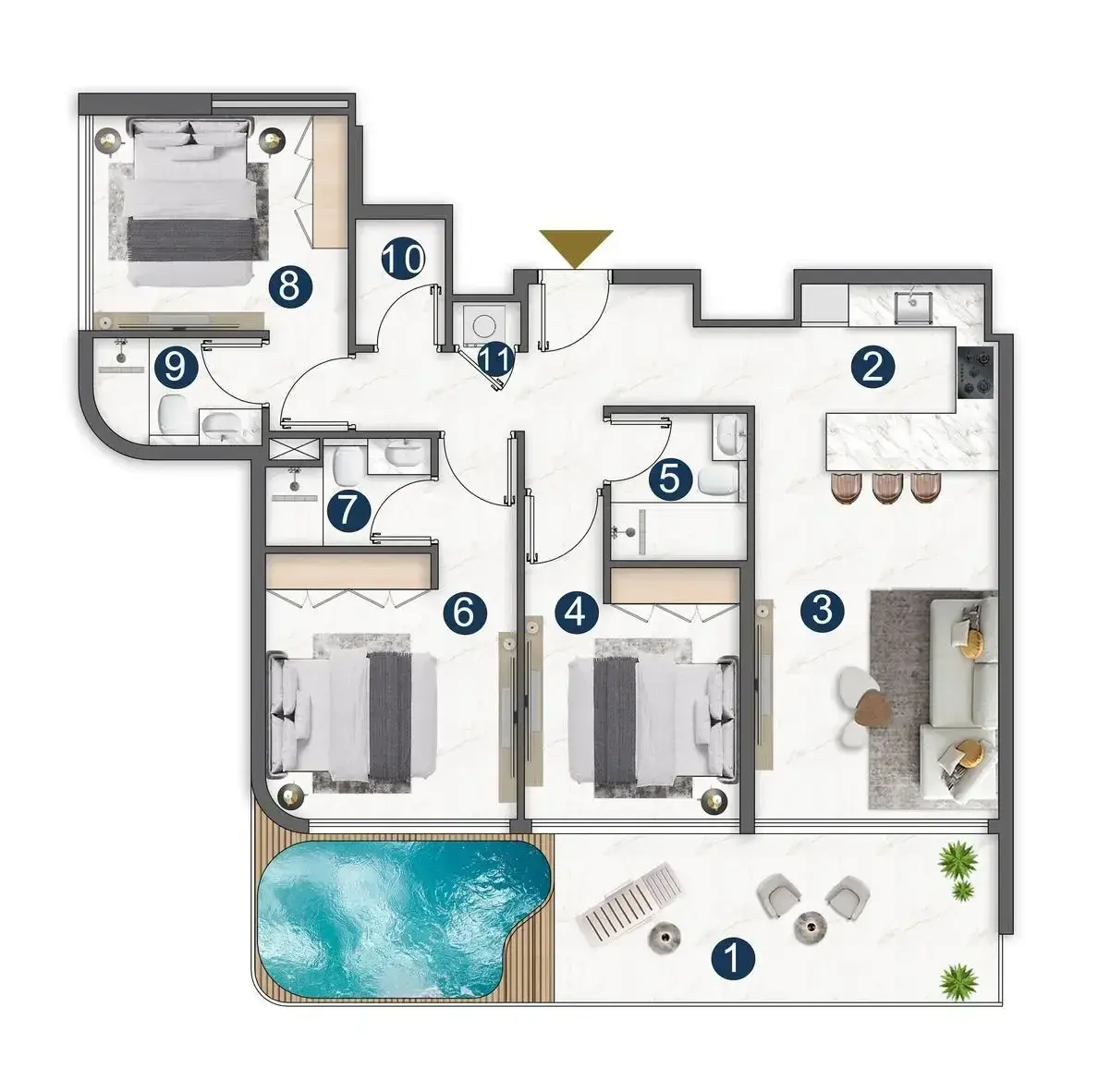 3 Bedrooms penthouse - Voxa Pantheon