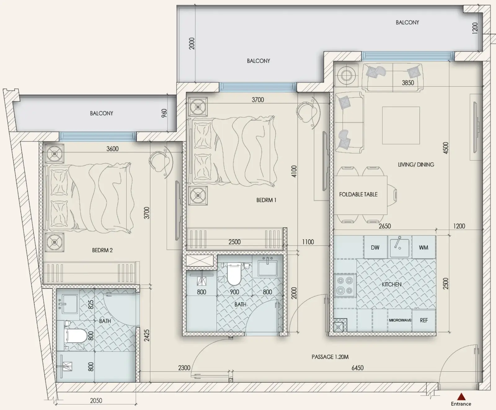 2 Bedrooms apartments - Enaya Residences