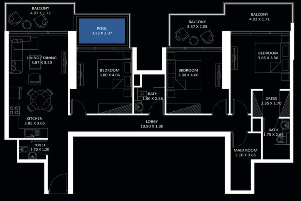 3 Bedrooms apartments - Elitz 2