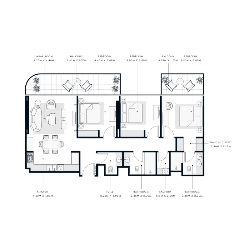 3 bedroom Apartments -  Azizi Venice Buildings 1, 3, 4 and 5