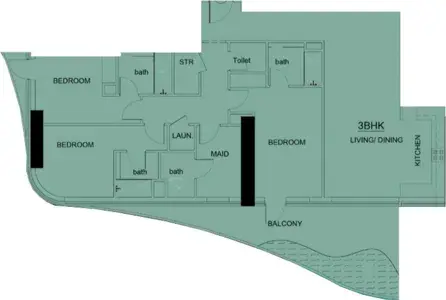 3 Bedrooms apartments - Volga Tower