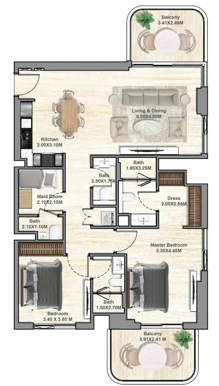 2 Bedrooms apartments - Hyde Residences