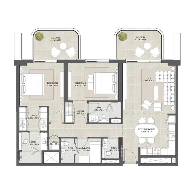 2 bedroom