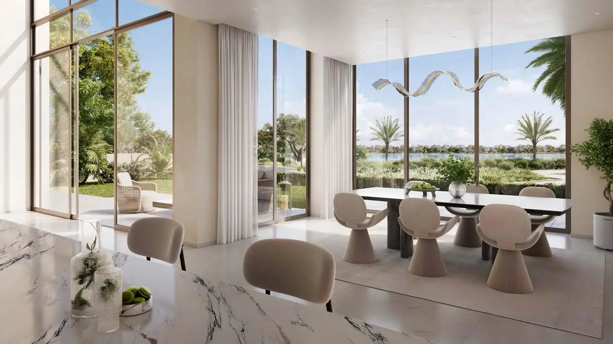 Ensuite master bedroom interior at Bayn Villas Dubai