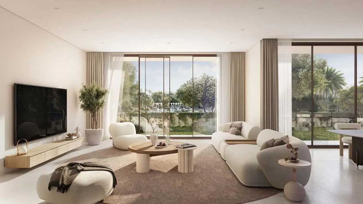 Open-plan kitchen and dining space at Bayn Villas townhouse Dubai