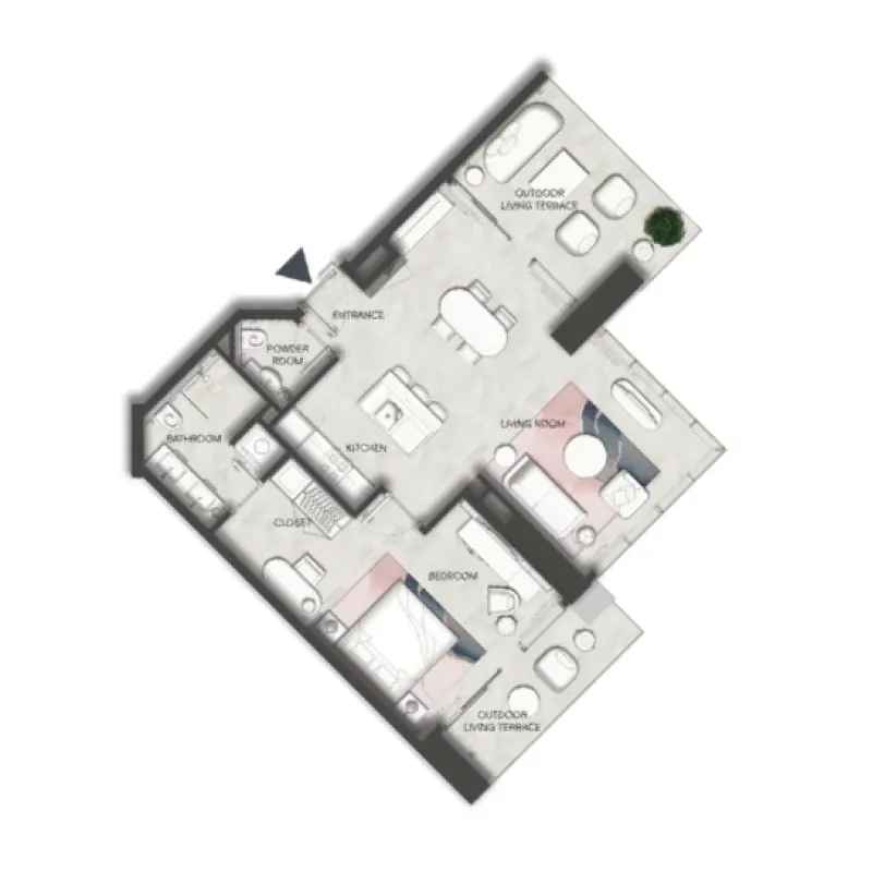 1 bedroom floor plan