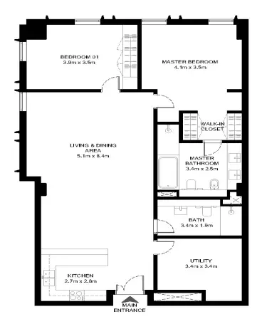 2 Bedrooms apartments - Al Waha