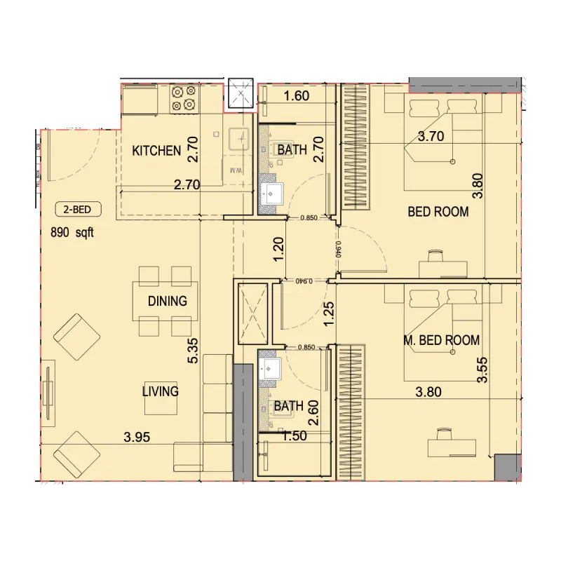 2 bedroom