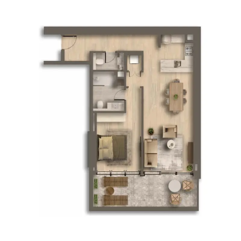 1 bedroom floor plan