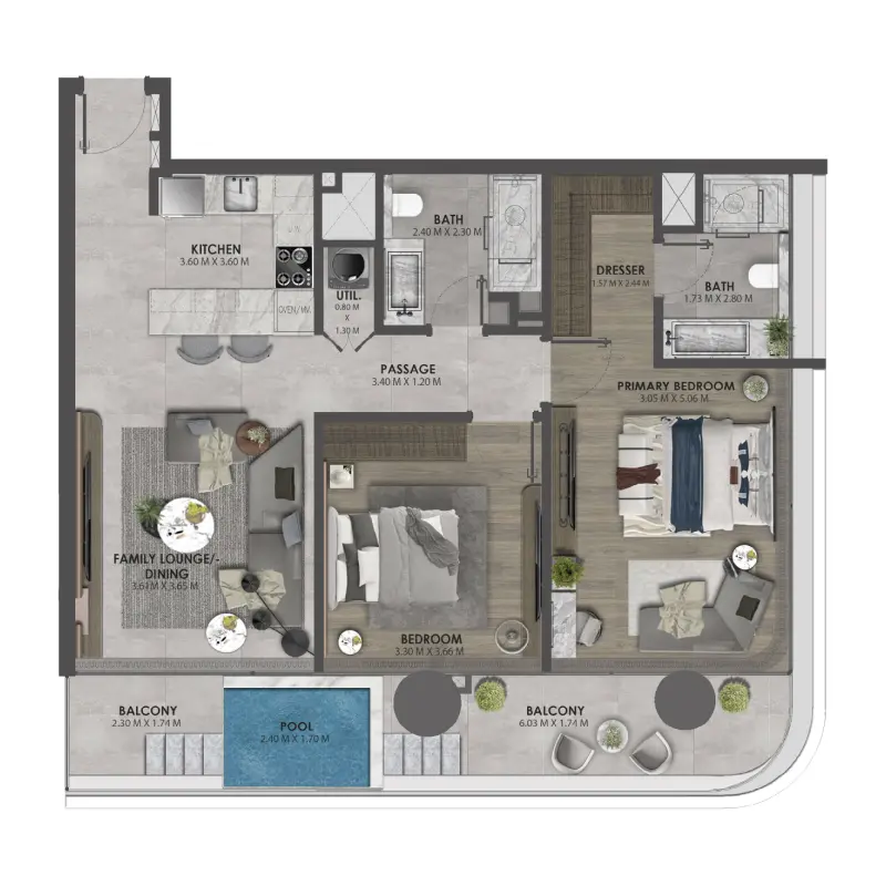 2 bedroom
