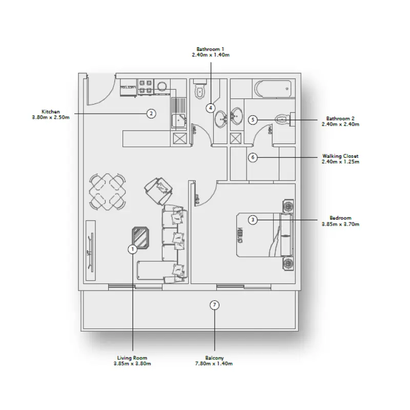 1 bedroom