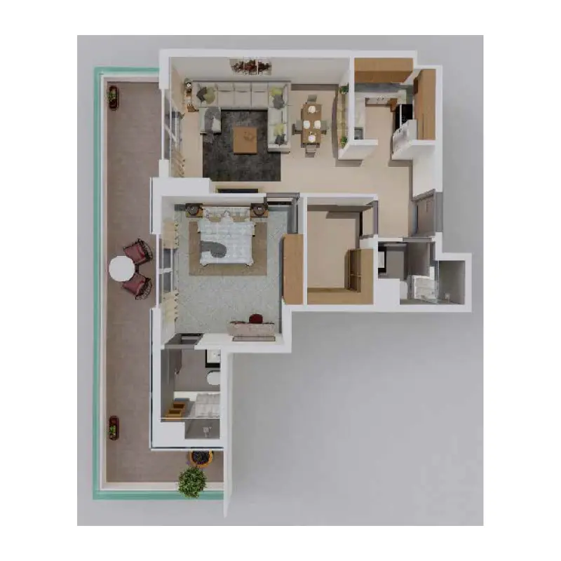 1 bedroom floor plan