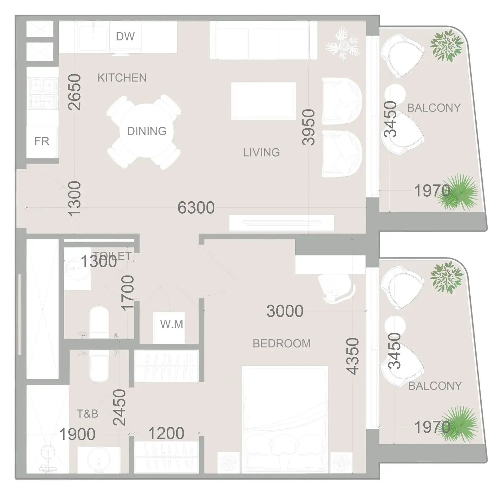 1 Bedroom apartments - ELAR1S Sky