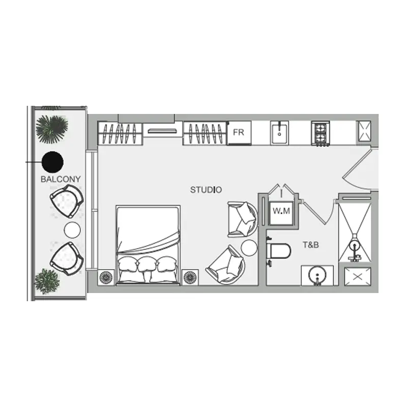 Studio Apartments floor plan