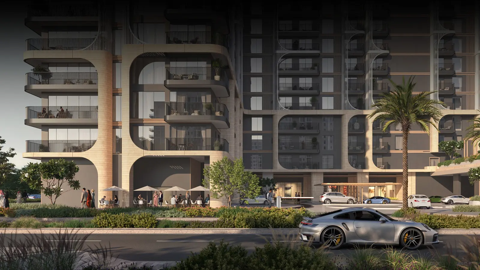 Facade details of Yas Living by Aldar’s G+12 buildings on Yas Island, highlighting the clean lines, sustainable features, and premium residential design..jpg