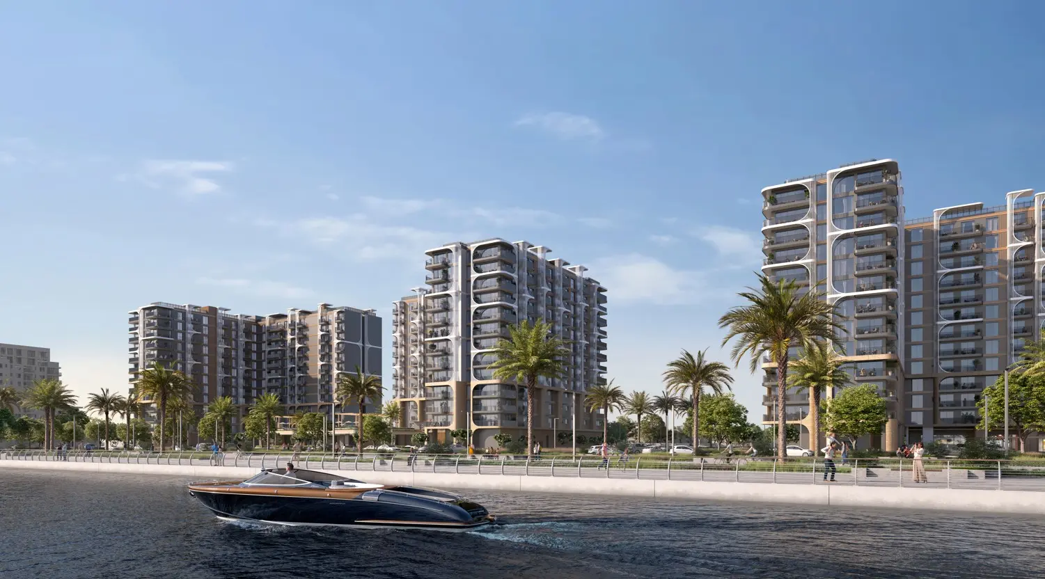 Street-level view of the Yas Living development showing building entrances, landscaping, and community-friendly design on Yas Island, Abu Dhabi.jpg