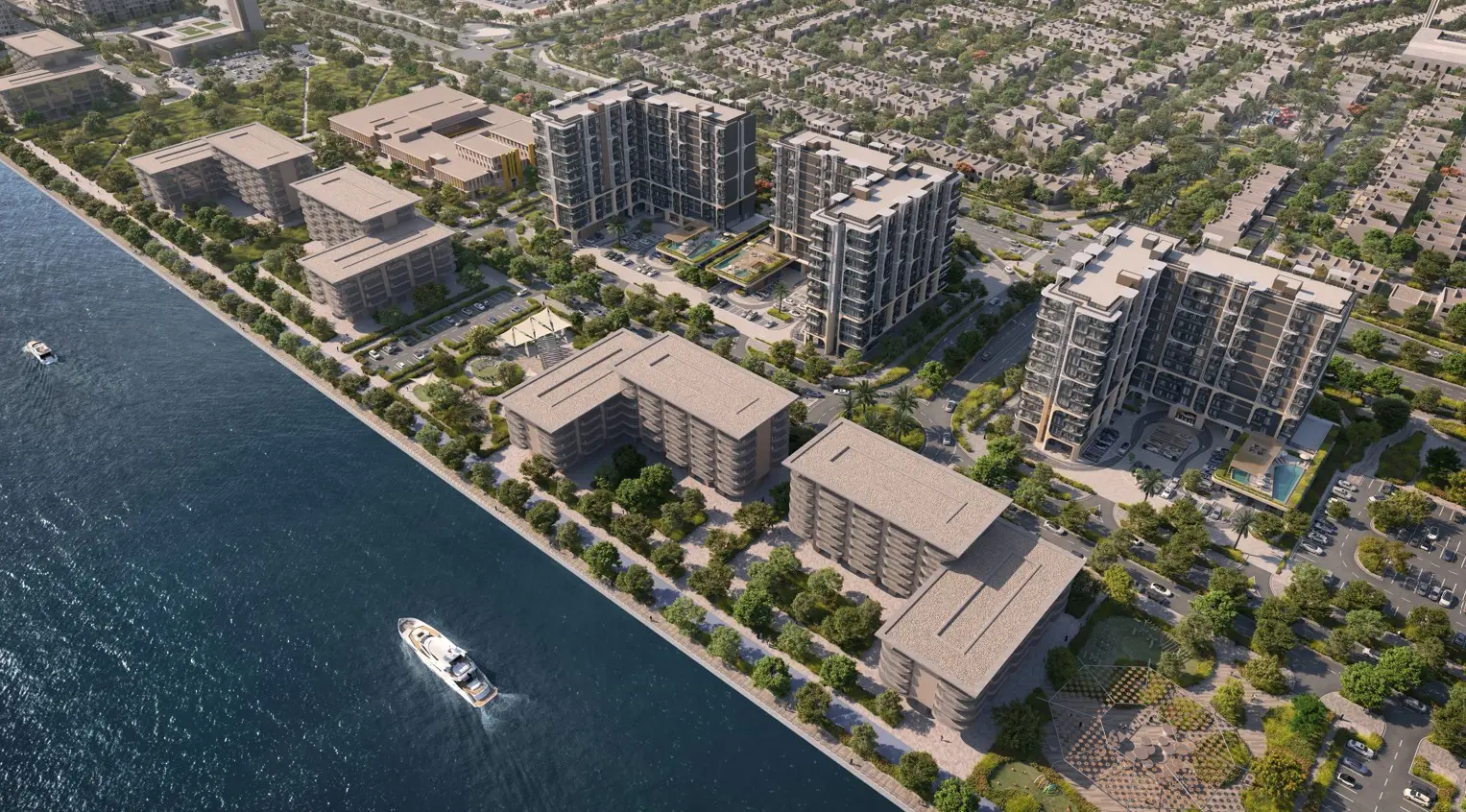 Sunrise over Yas Living by Aldar development on Yas Island. The project’s orientation maximizes natural light and open views across the Abu Dhabi skyline..jpg