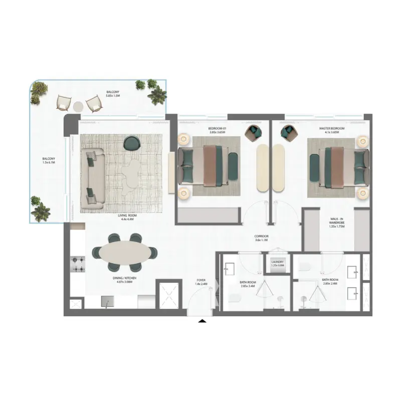 2 bedroom