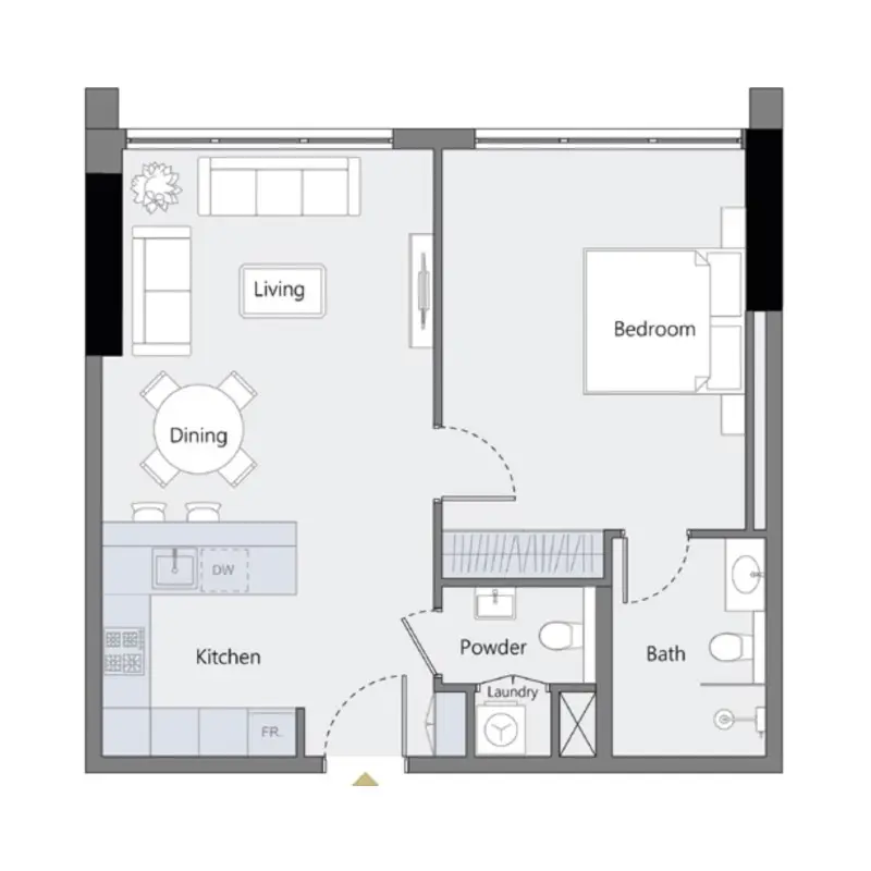 1 bedroom floor plan