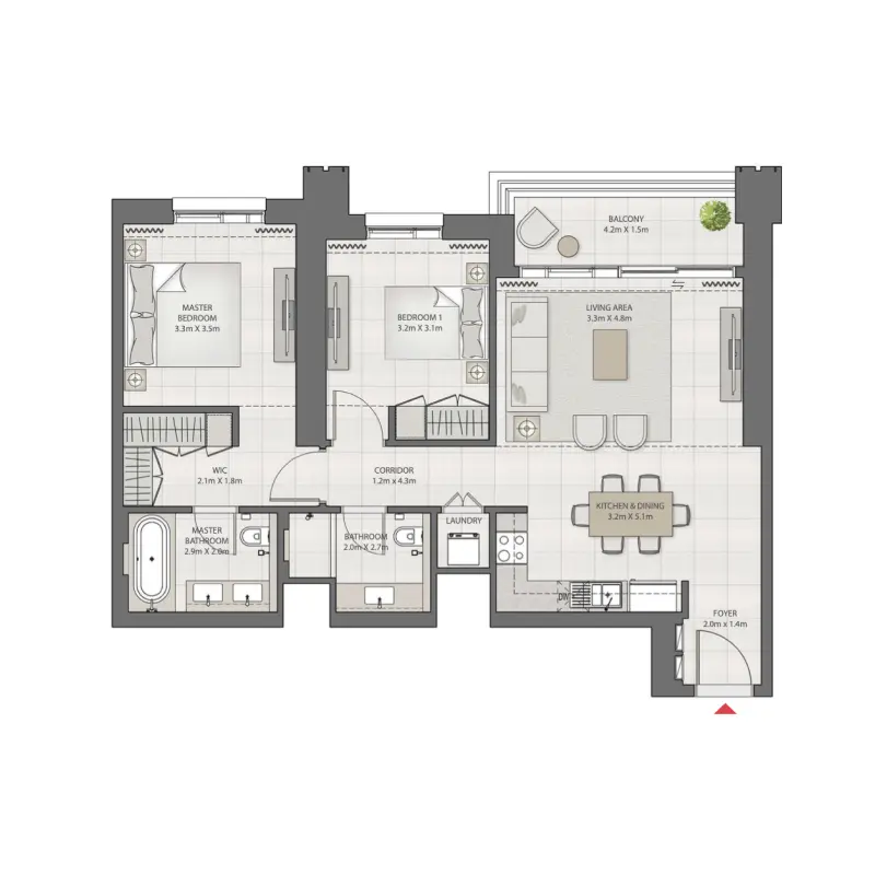 2 bedroom