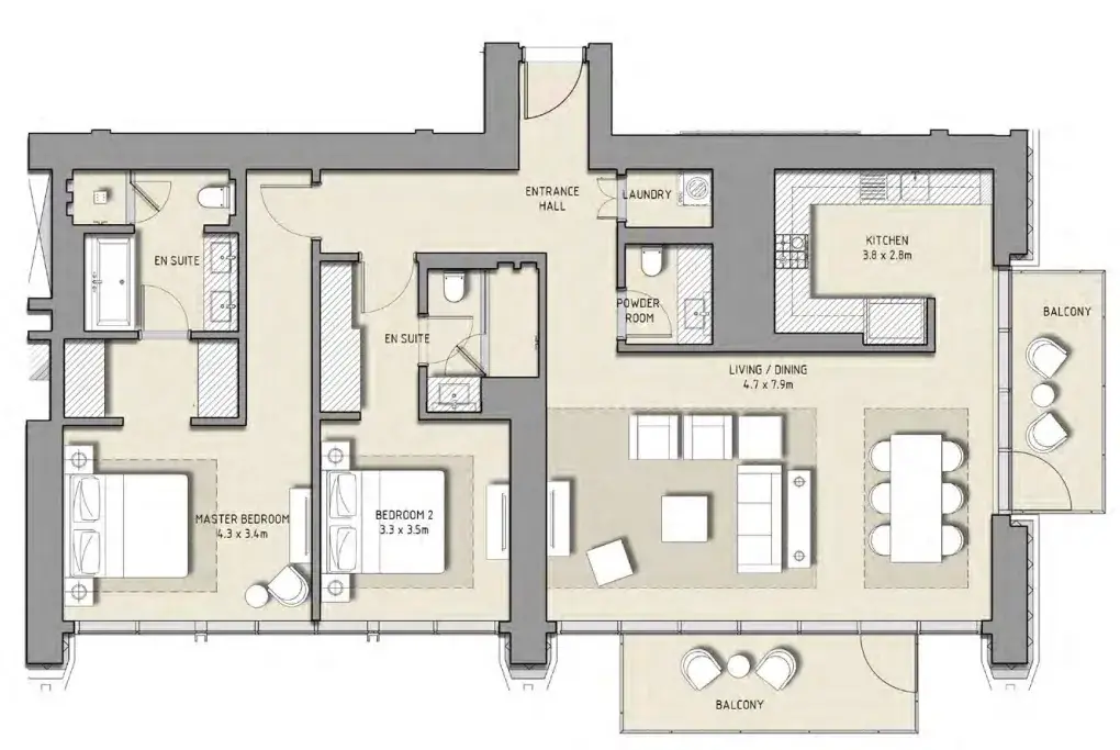2 Bedrooms apartments - BLVD Heights