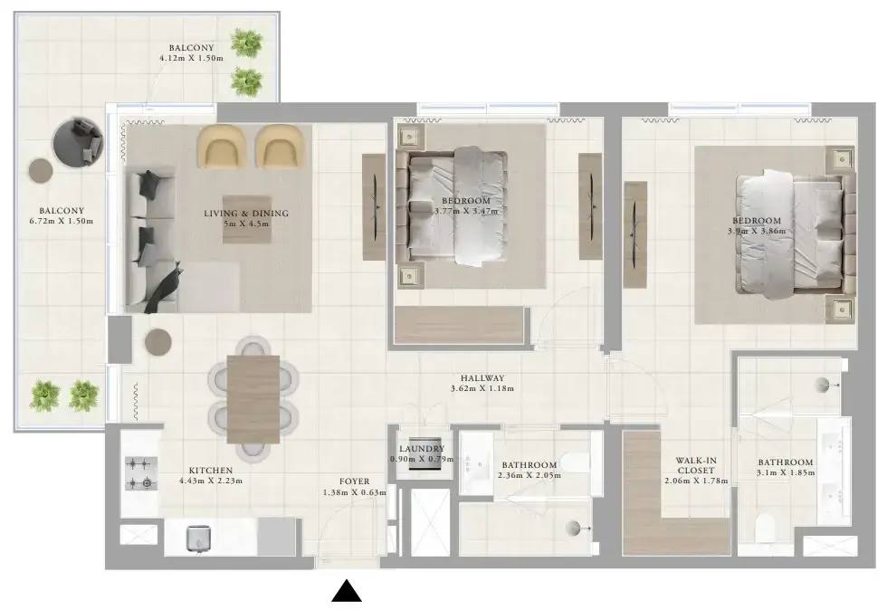 2 Bedrooms apartments - Greenside Residence