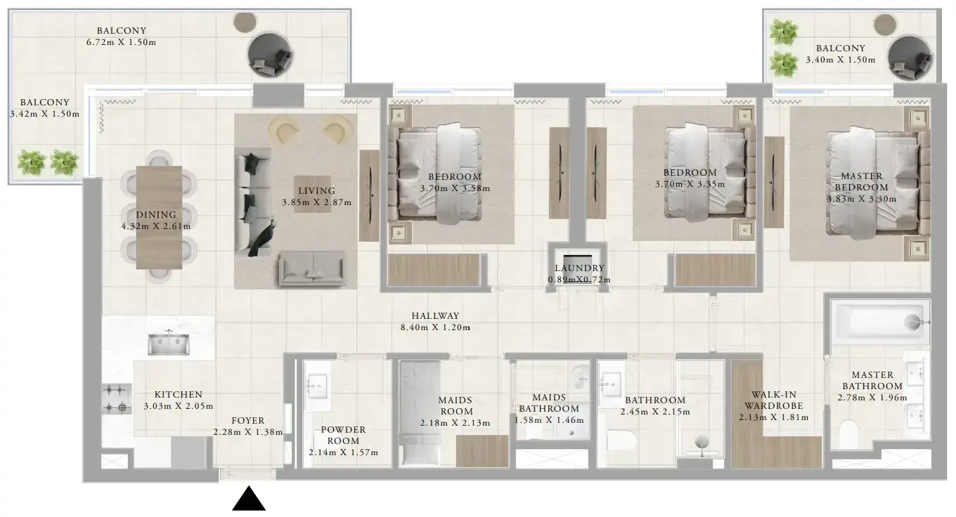 3 Bedrooms apartments - Greenside Residence