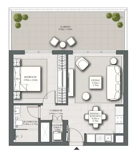 2 Bedrooms apartments - Park Horizon