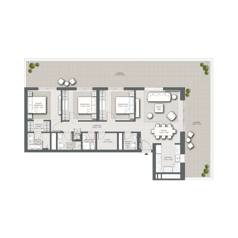 3 bedroom floor plan