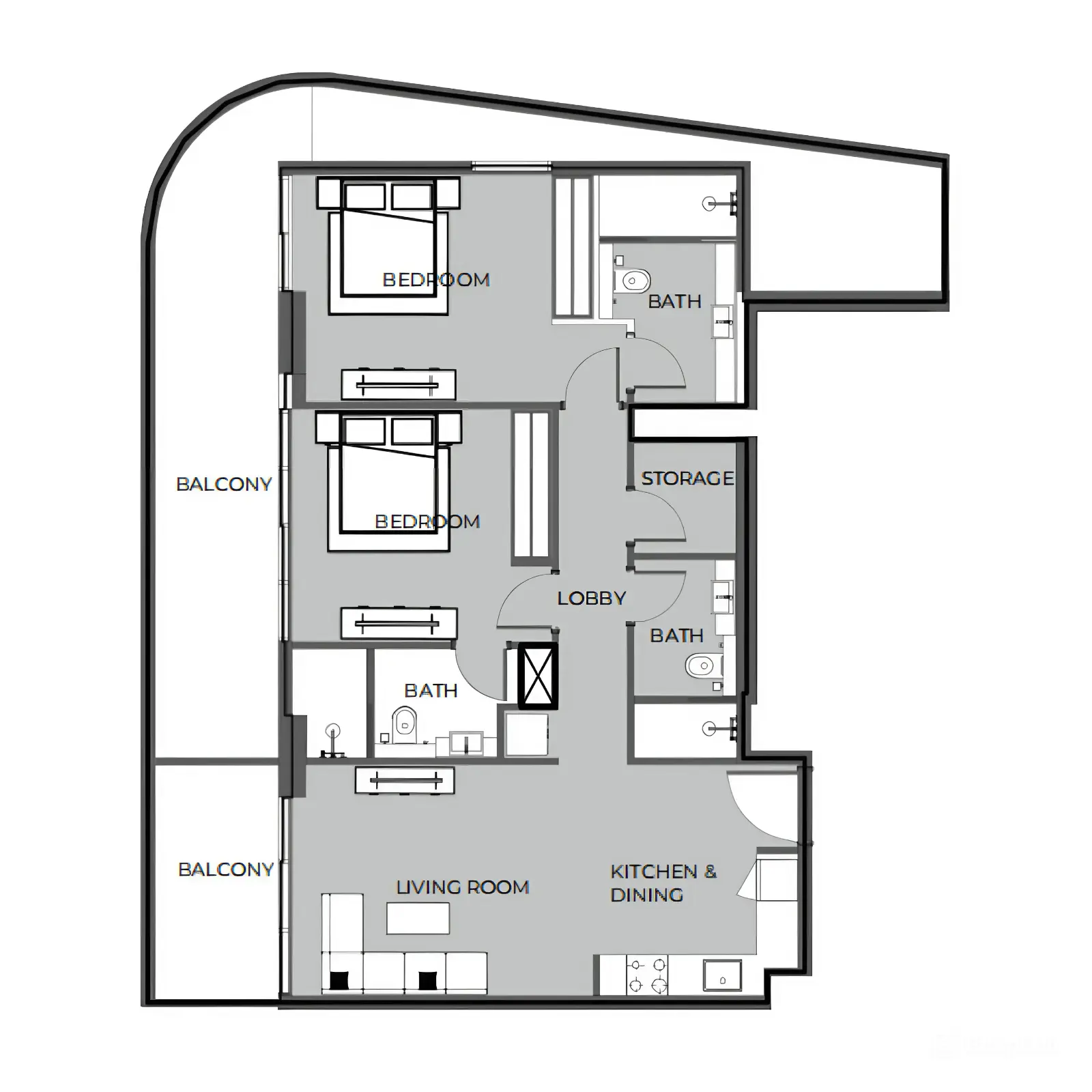 2 bedroom Apartments -  The Boulevard