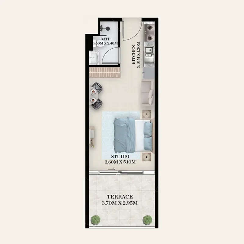 Studio Apartments floor plan