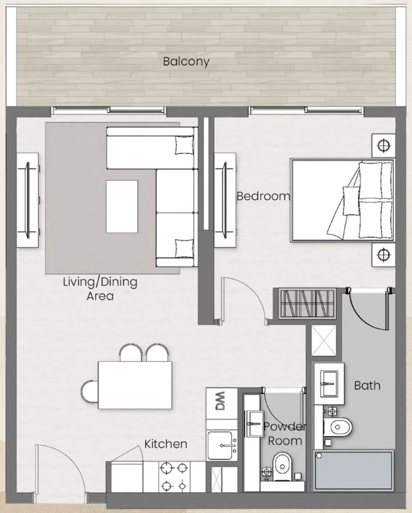 1 Bedroom apartments - Beverly Park