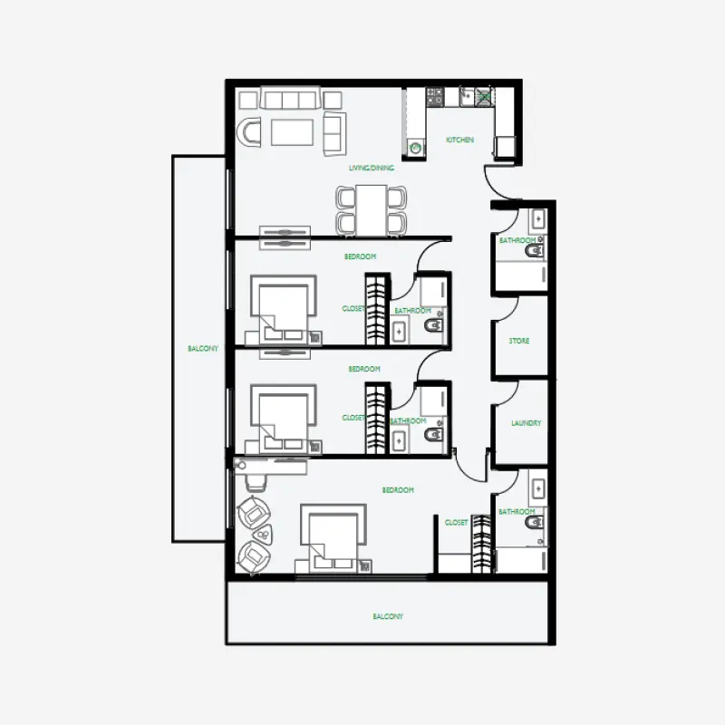 3 bedroom