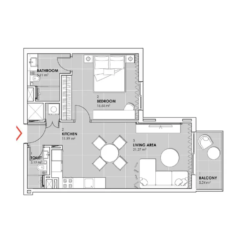 1 bedroom