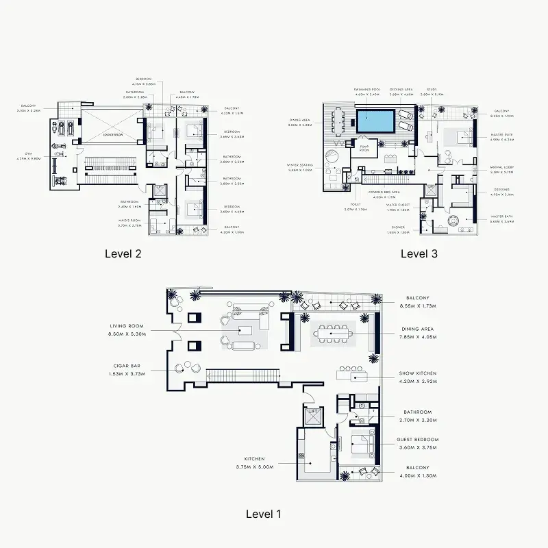 5.5 bedrooms penthouse - Riviera Rêve
