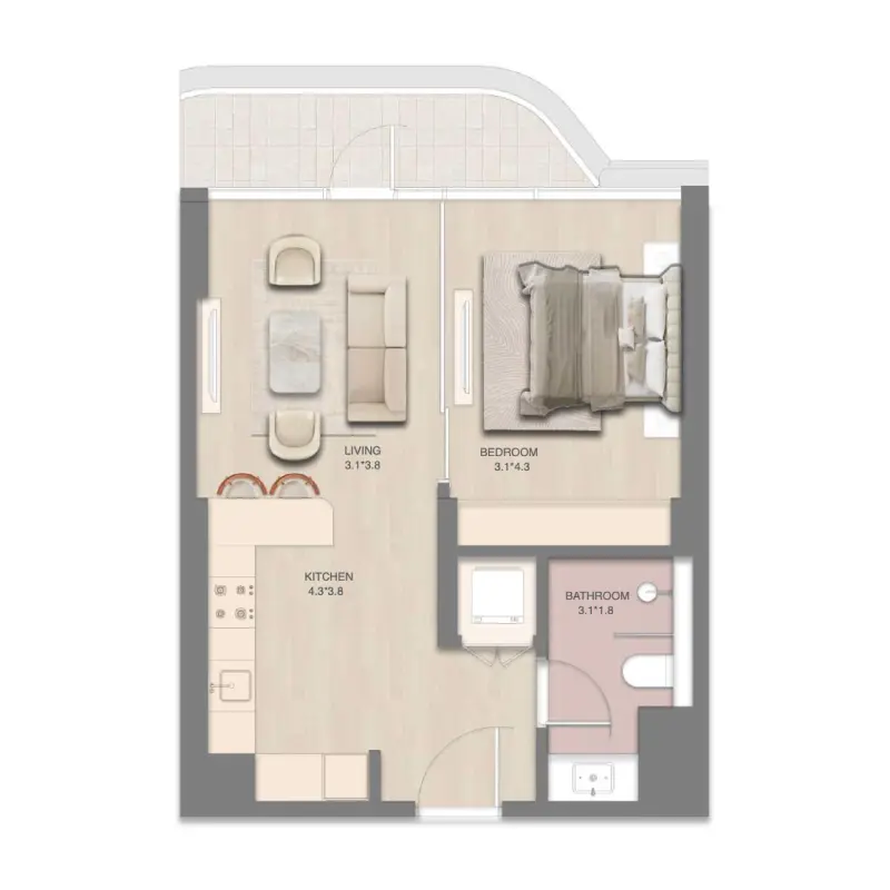 1 bedroom