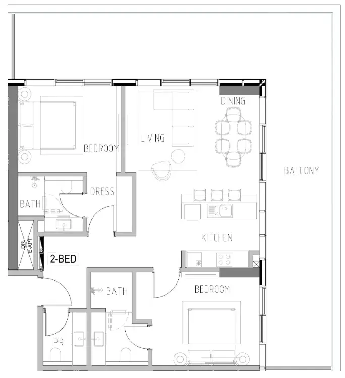 2 Bedrooms apartments - Shoreline