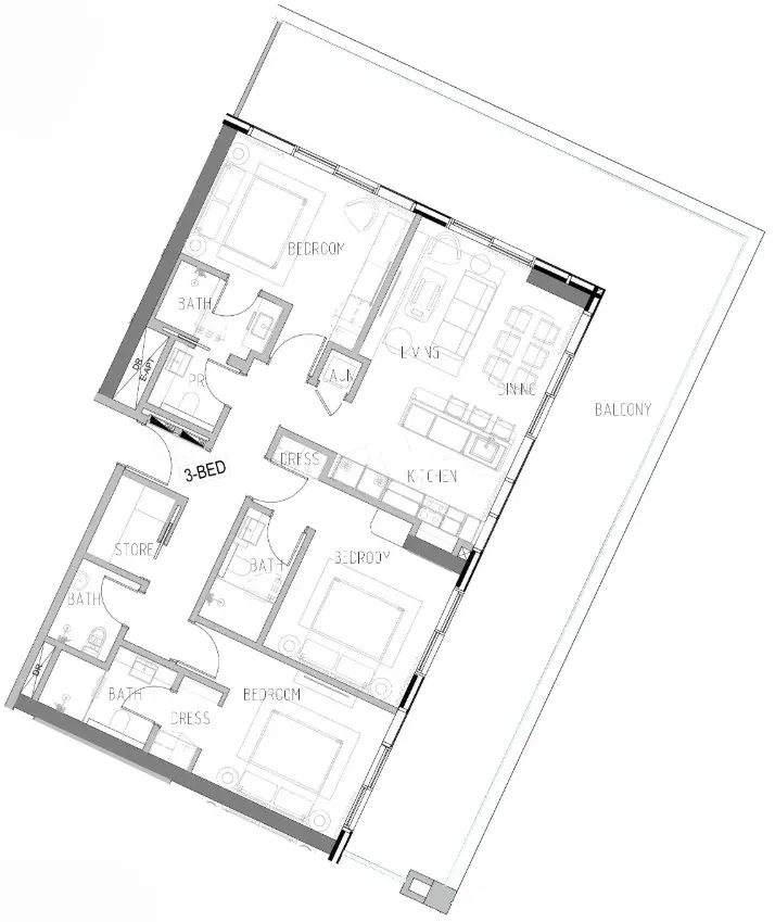 3 Bedrooms apartments - Shoreline