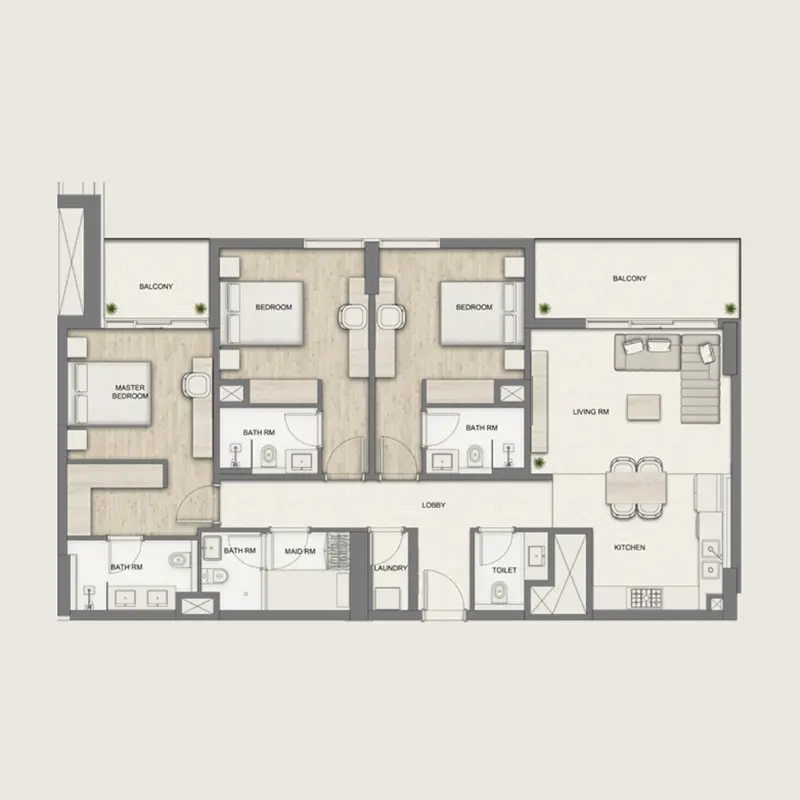 3 bedroom Apartments -  Al Hamra Greens
