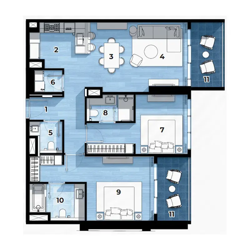 2 Bedrooms apartments - Al Hamra Waterfront
