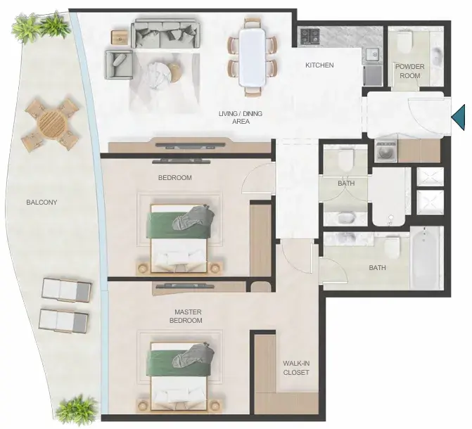 2 Bedrooms apartments - Oystra