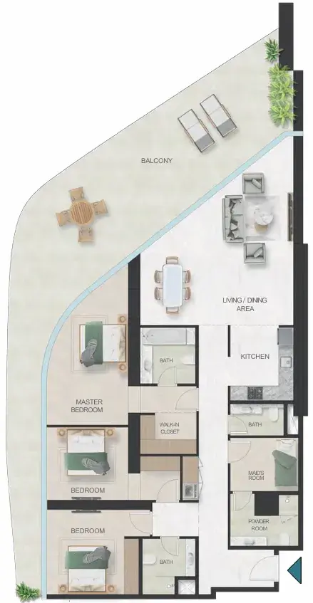 3 Bedrooms apartments - Oystra